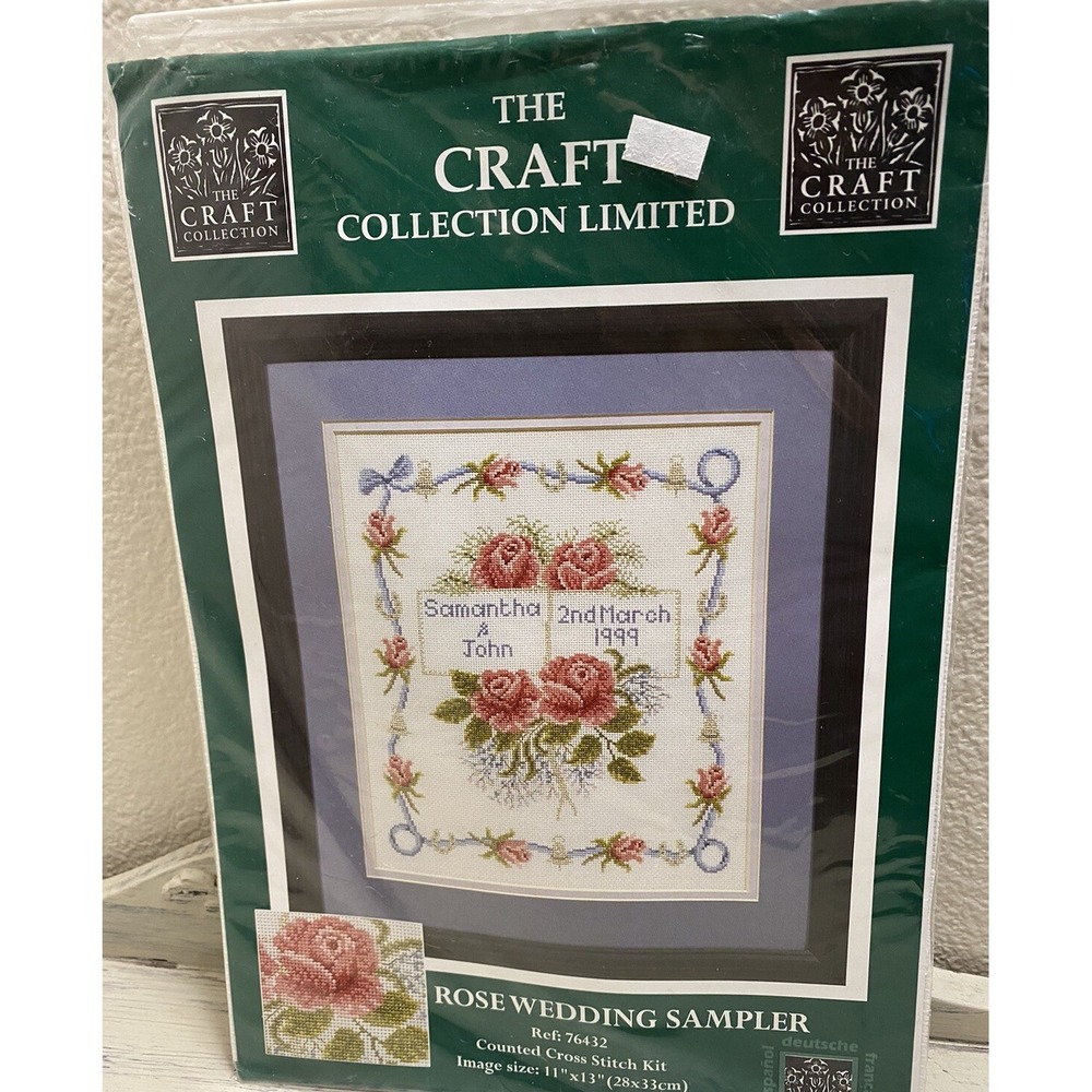 The CRAFT Collection Limited Rose Wedding Sampler Counted Cross Stitch Kit 76432